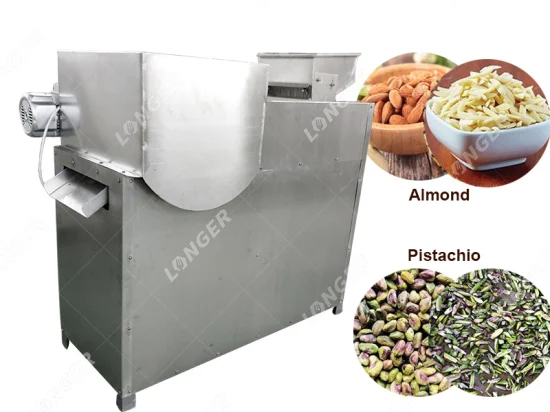 High Efficiency Nuts Stripping Slivering Machines Pistachio Sliver Peanut Almond Strip Cutting Machine